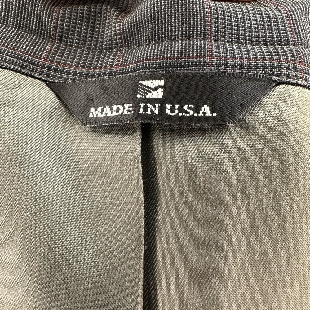 Polo University Club Ralph Lauren Mens Gray Plaid Wool Blazer Sport Coat USA 40R - Picture 4 of 5